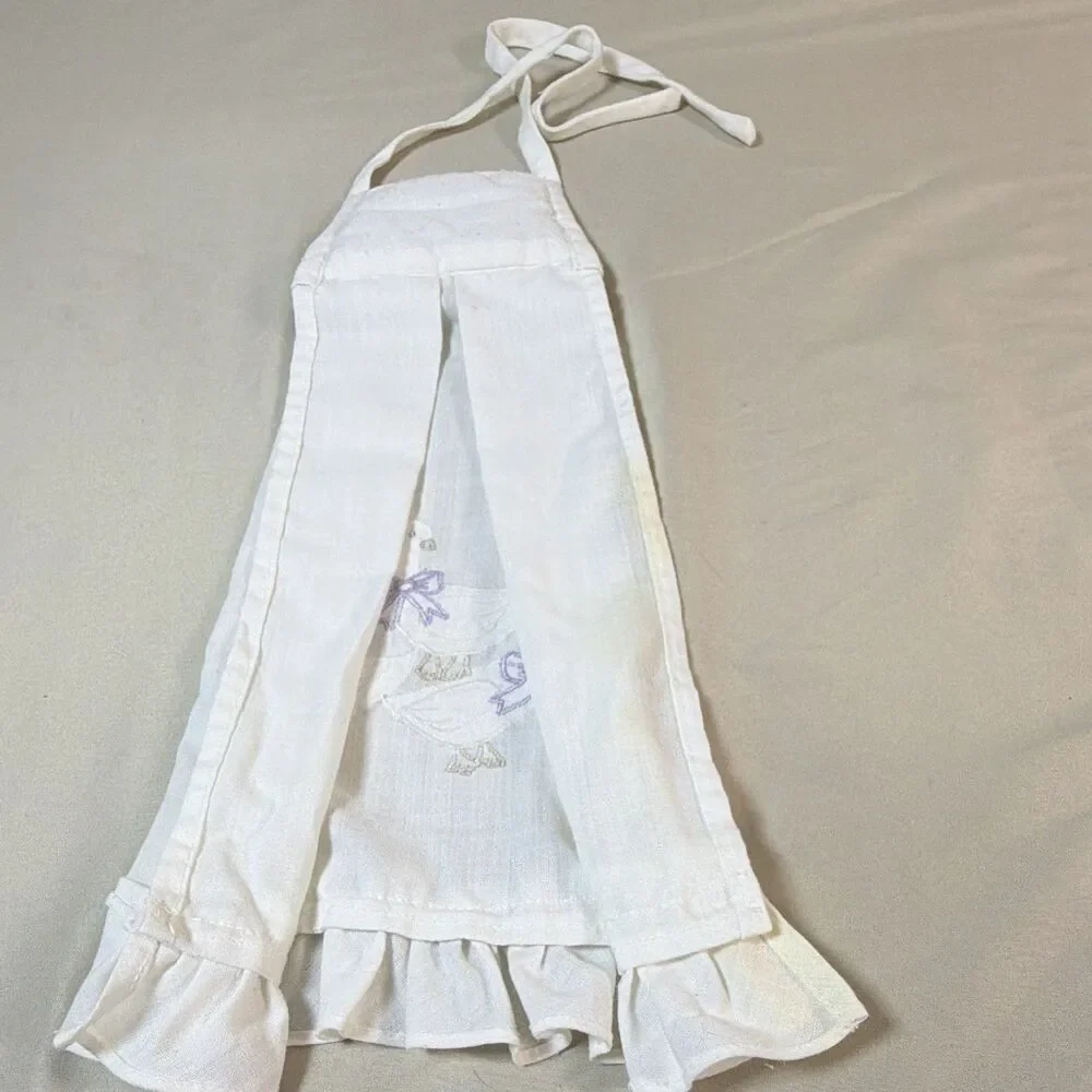 Vintage Bless This Kitchen Geese Tie-On Oven Door Towel Apron Cottagecore